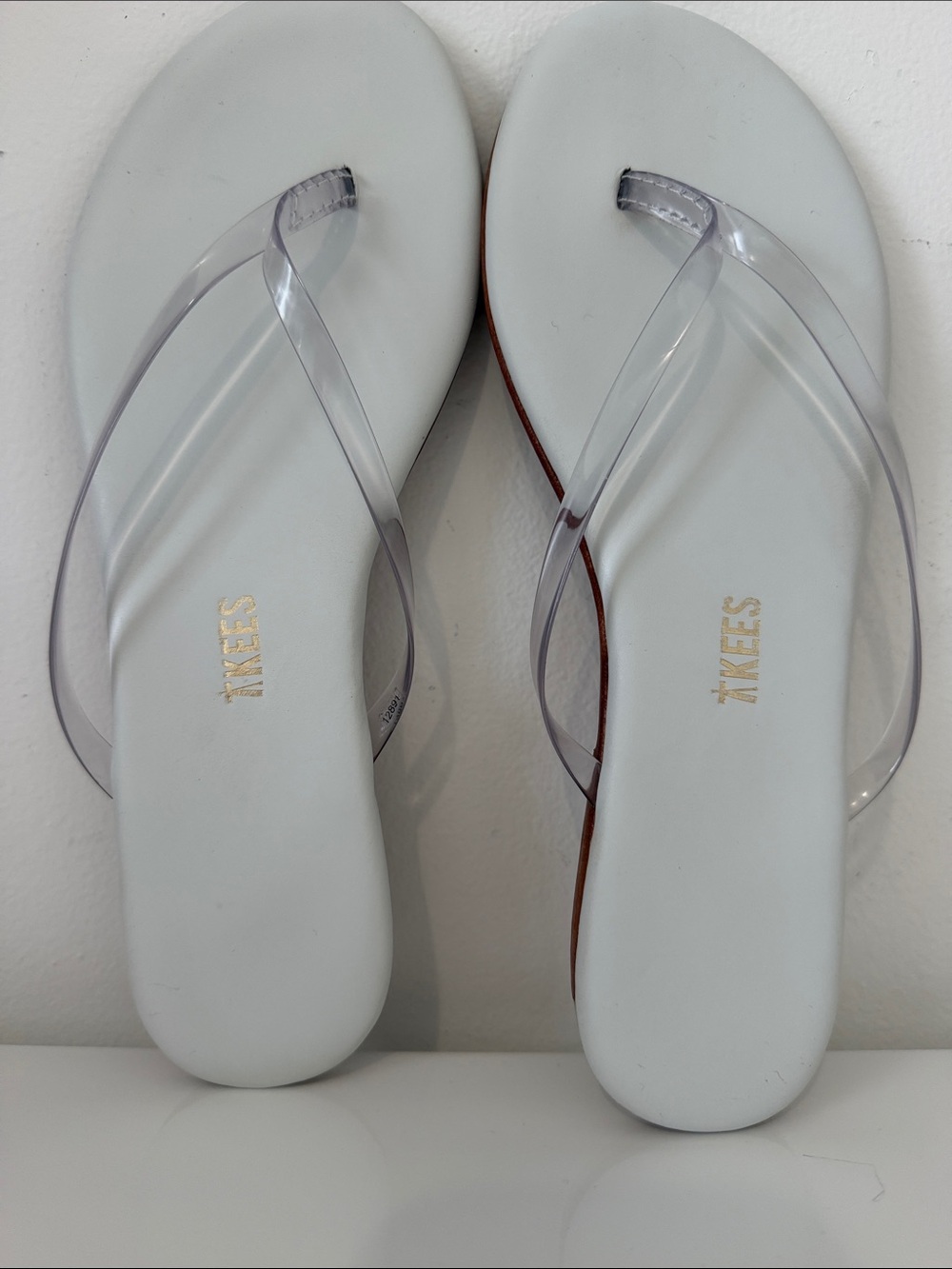 TKEES Clear-Strap White Footbed Sandals